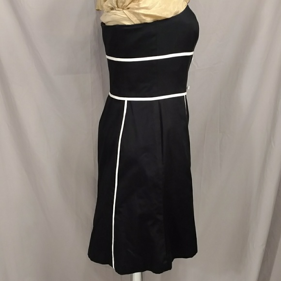 Black & White Strapless Mini Dress Flirty Sundress Mrk6P fits like 4 Quality NWT - Picture 3 of 8